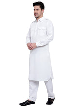 Men Pure Cotton Full Sleeve Pathani Kurta Set